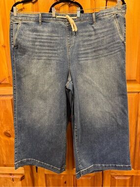 torrid Relaxed Denim Crop Jeans with Drawstring - Light Blue